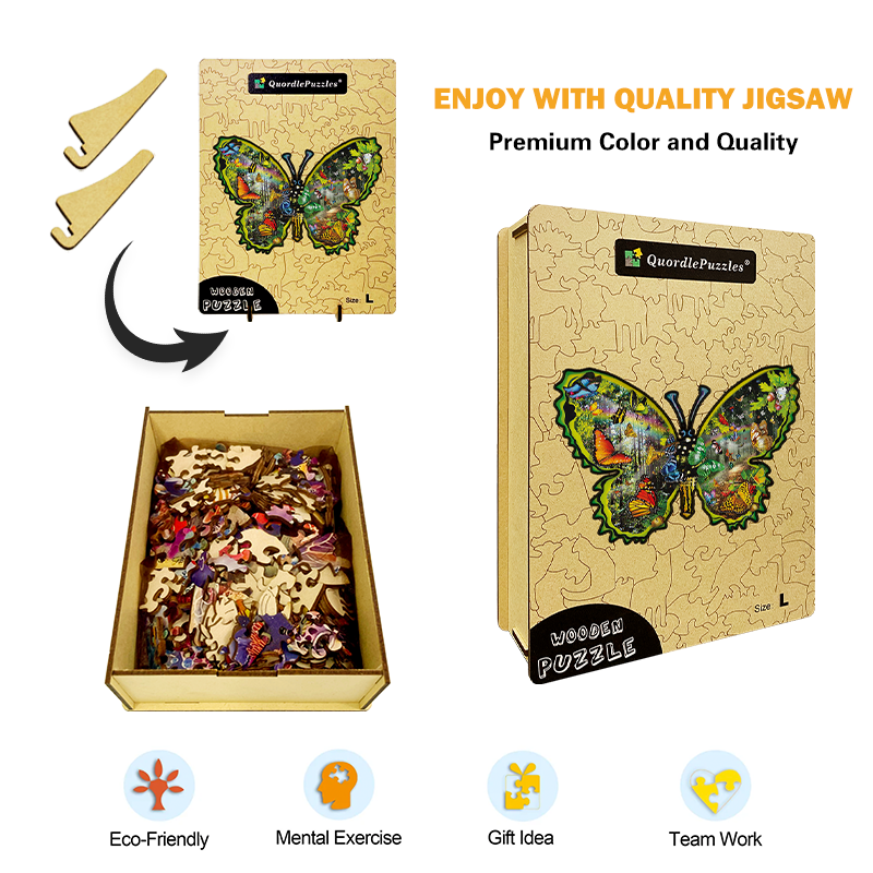 Drevené puzzle butterfly meadow