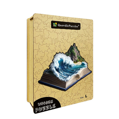 3D oceánska vlna drevené puzzle