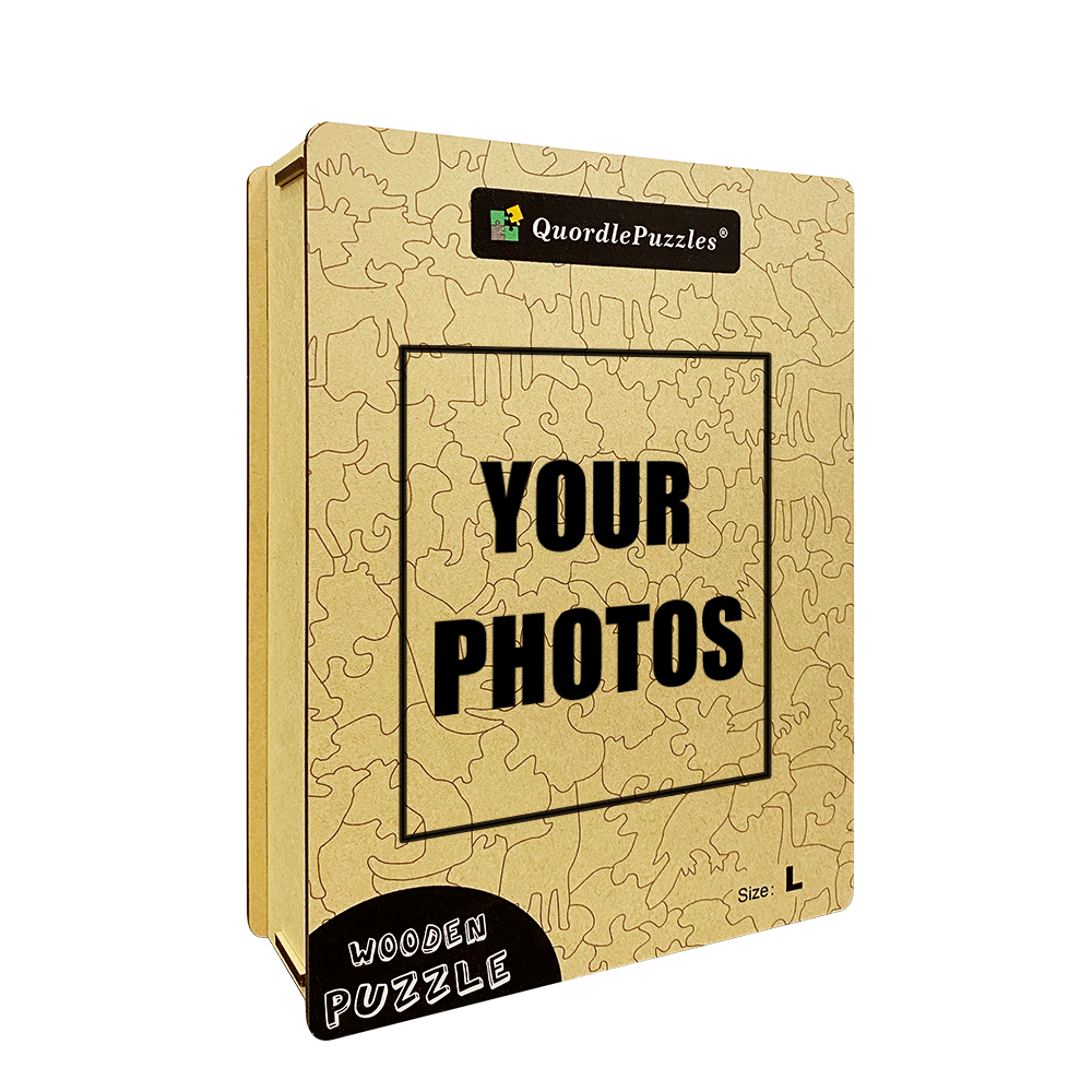 Prispôsobené fotografie drevené puzzle šťastnej rodiny