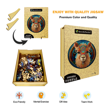 Drevené puzzle z alpaky mandala