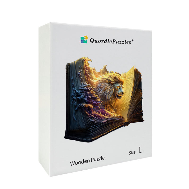 3D revúci lev drevené puzzle