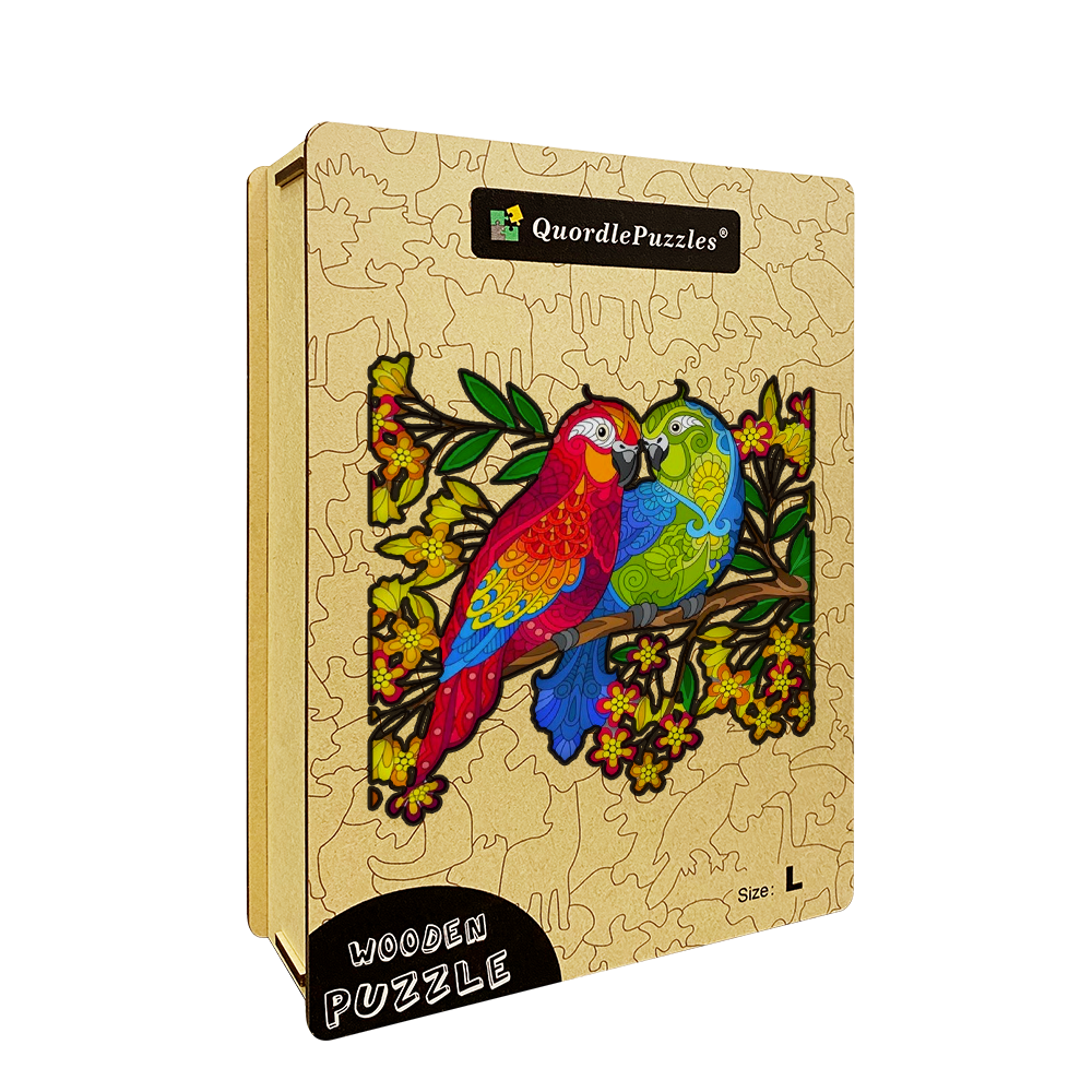 Farebné papagájové puzzle