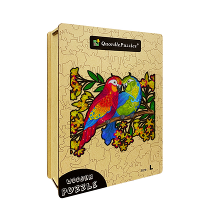 Farebné papagájové puzzle