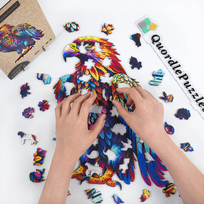 Farebná drevená skladačka eagle art