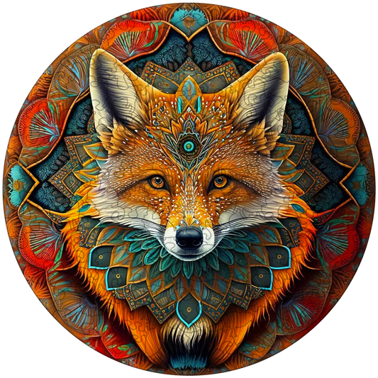 Fox etnické drevené puzzle