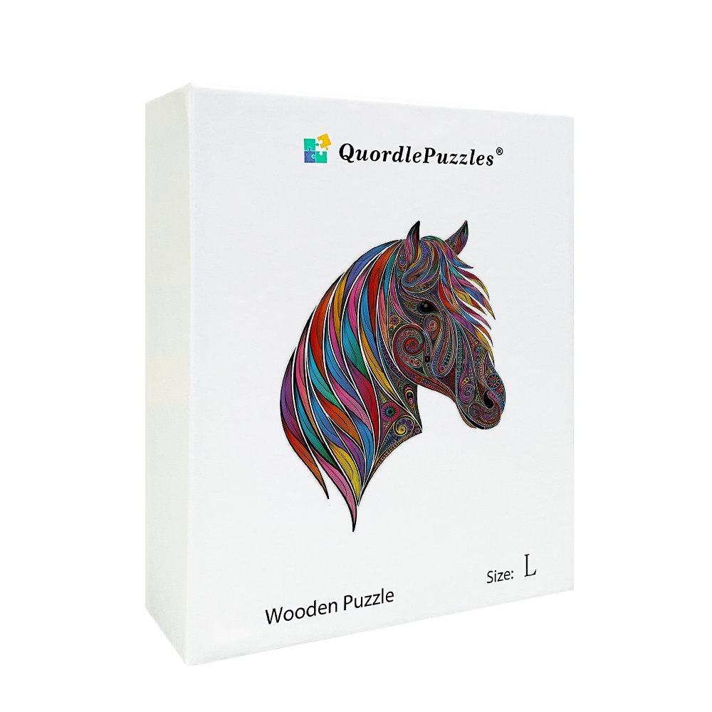 Farebné puzzle s konskou hlavou