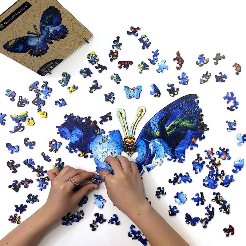 Puzzle motýle a jednorožce