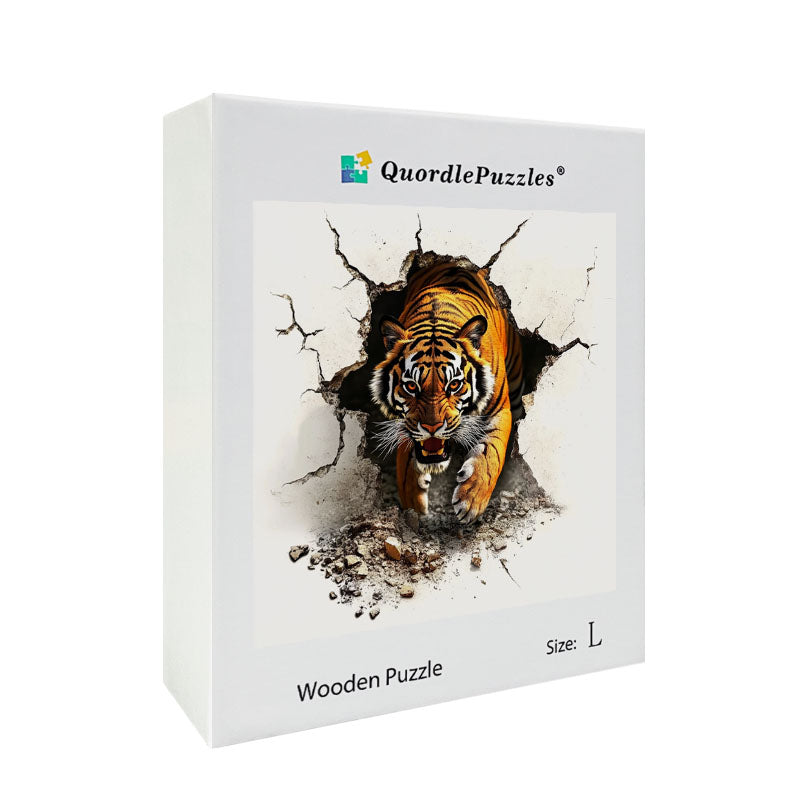 3D revúci tiger výbuch drevené puzzle