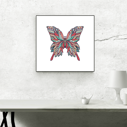 Puzzle red butterfly