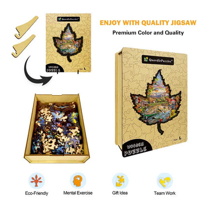 Drevené puzzle jesenné pobrežie
