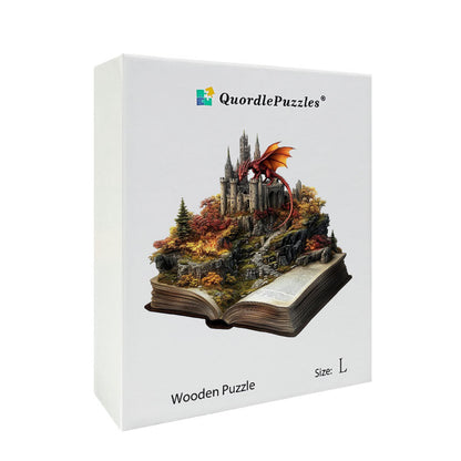 3D dračí hrad drevené puzzle