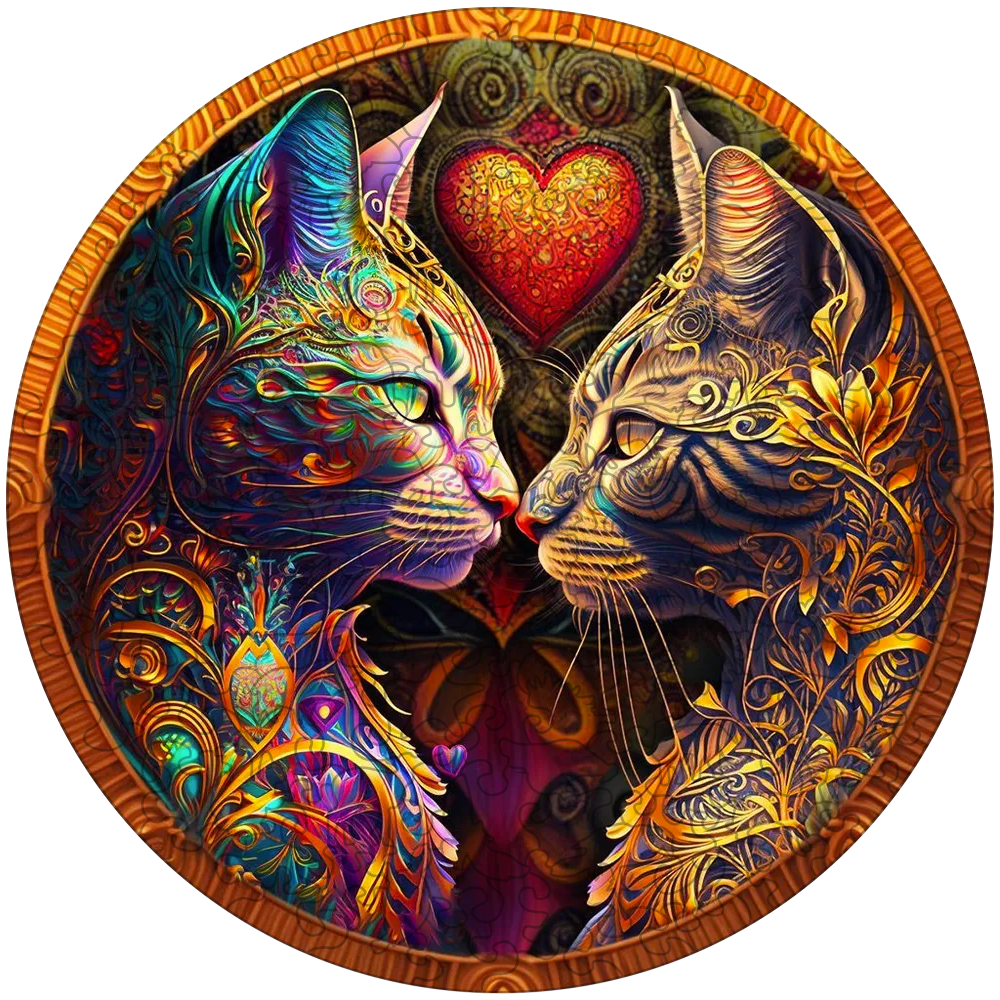 Drevená skladačka ryby cat zodiac