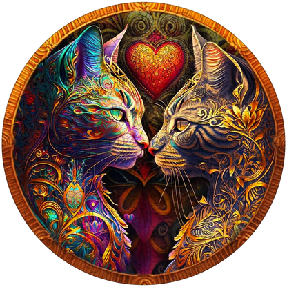 Drevená skladačka ryby cat zodiac