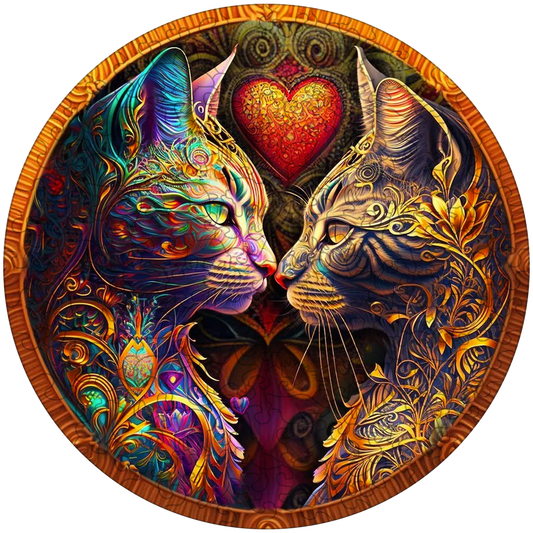 Drevená skladačka ryby cat zodiac