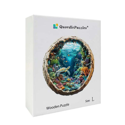 3D Drewniane Puzzle Żółw na Rafie Koralowej