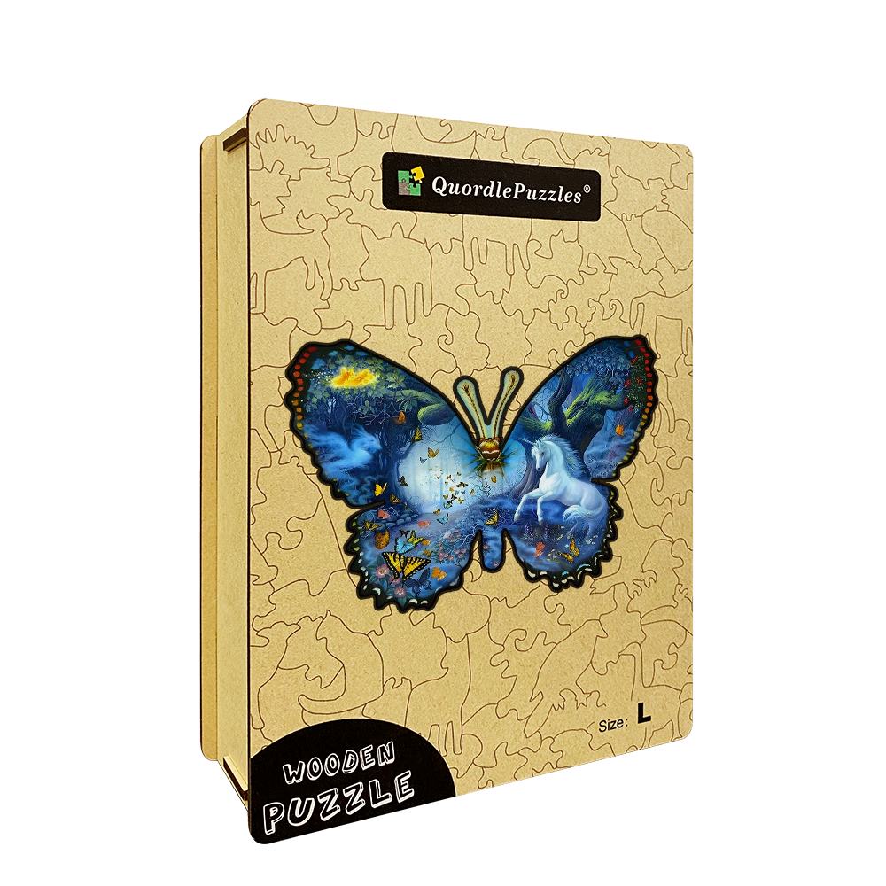 Puzzle motýle a jednorožce