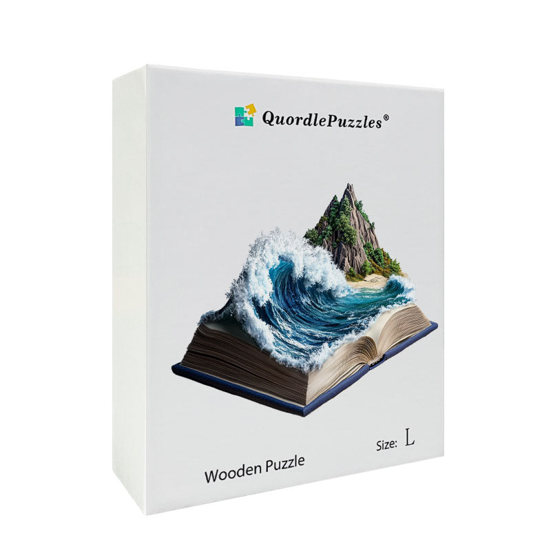 3D oceánska vlna drevené puzzle