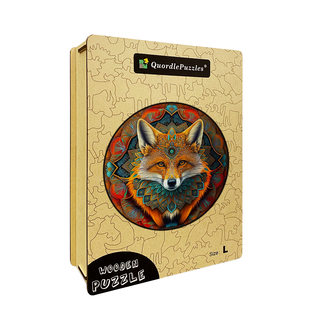 Fox etnické drevené puzzle