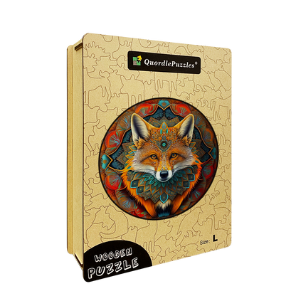 Fox etnické drevené puzzle