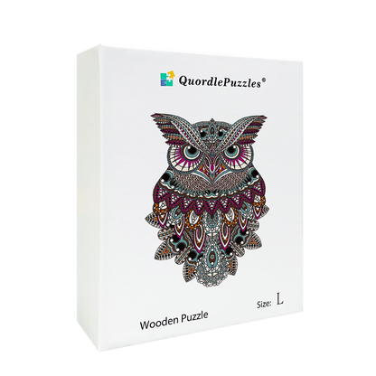 Farebné puzzle sova