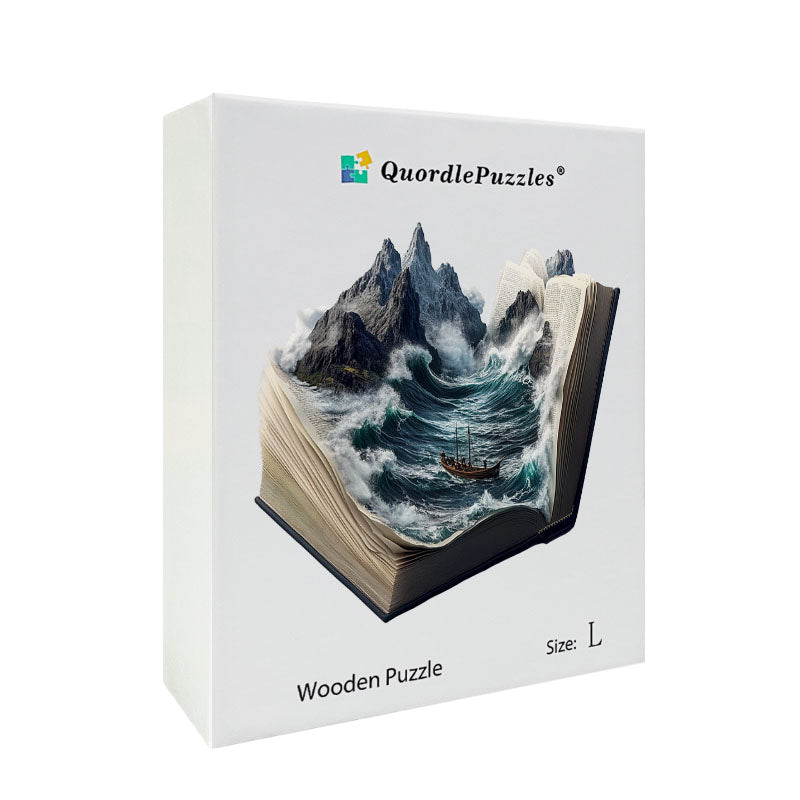 3D oceánska búrka drevené puzzle