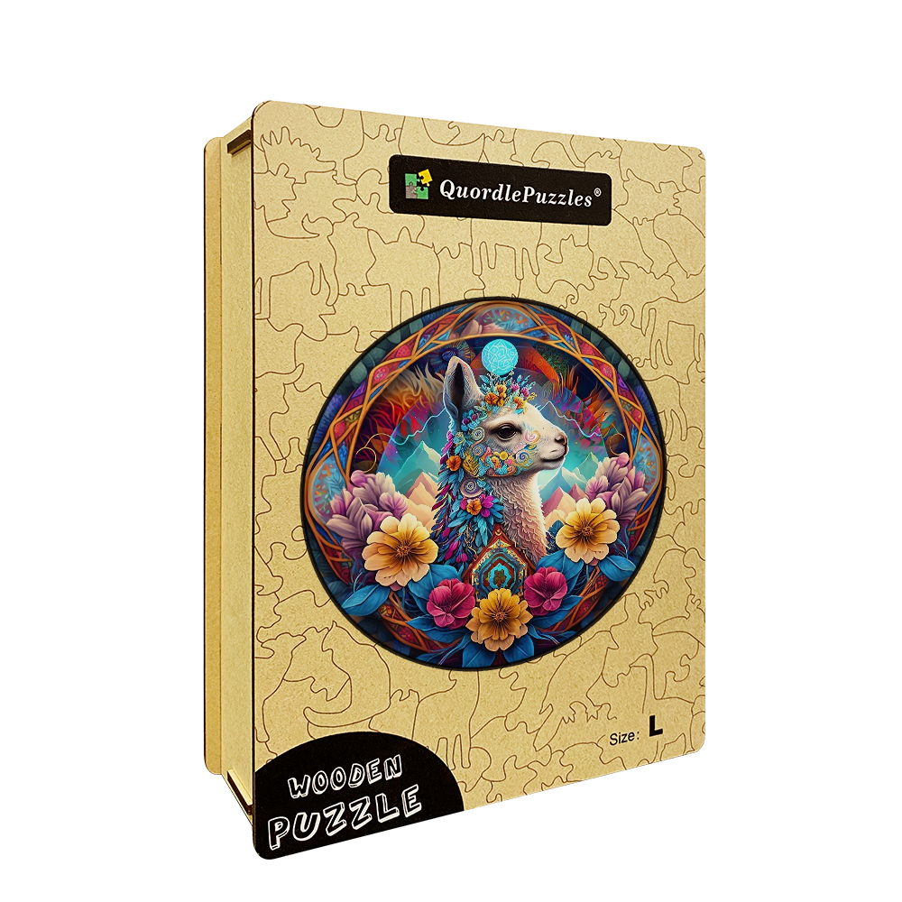Drevená skladačka mandala lama