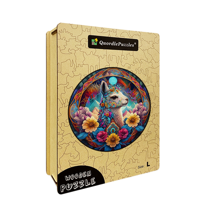 Drevená skladačka mandala lama