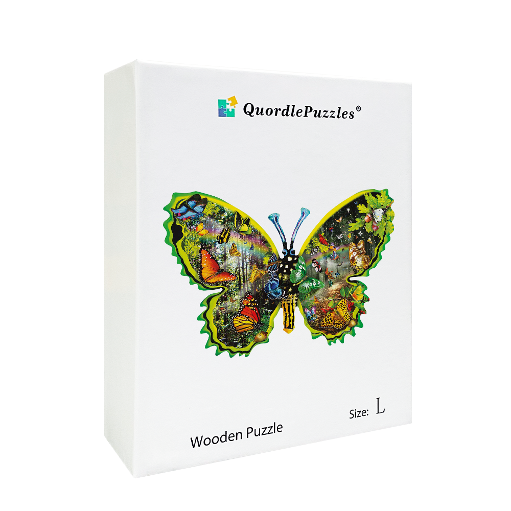 Drevené puzzle butterfly meadow