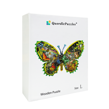 Drevené puzzle butterfly meadow