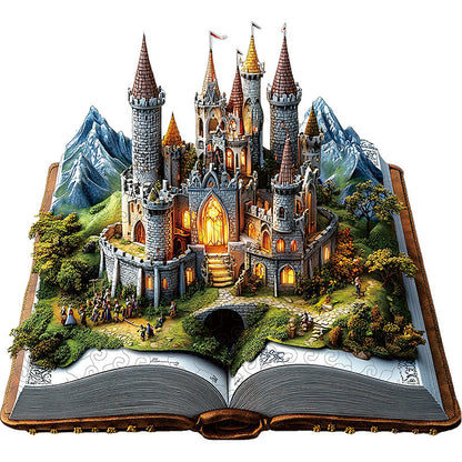 3D očarovaný hrad drevené puzzle