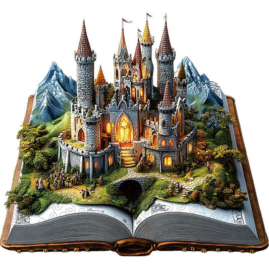 3D očarovaný hrad drevené puzzle