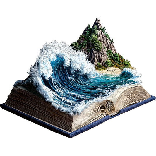 3D oceánska vlna drevené puzzle