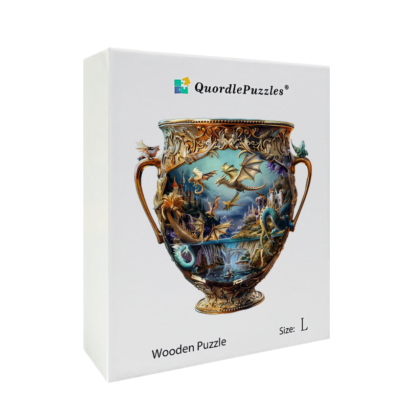 Drevené Puzzle Draci v Majestátnej Lodi