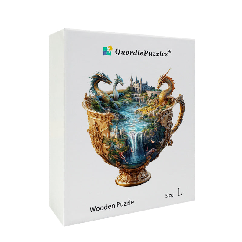 Drevené Puzzle Draci nad Hradnými Vodopádmi