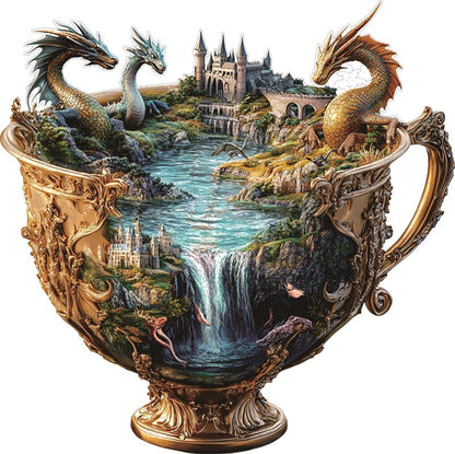 Drevené Puzzle Draci nad Hradnými Vodopádmi