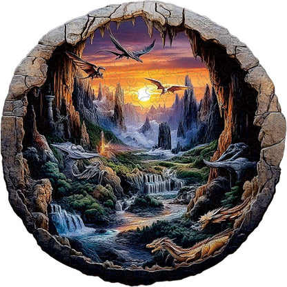 3D Drewniane Puzzle Tropikalny Zachód Słońca