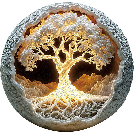 3D Drewniane Puzzle Smok o Zachodzie Słońca