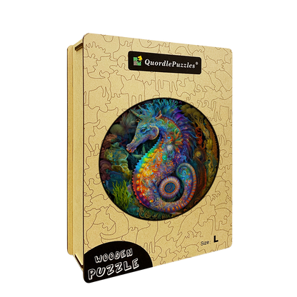 Drevená skladačka mandala morský koník