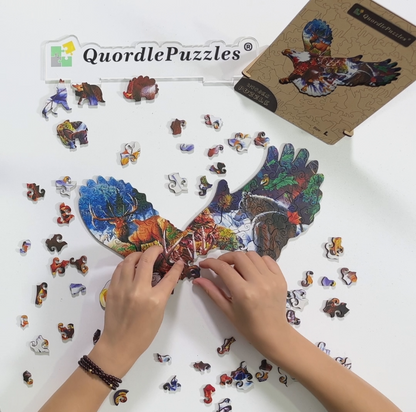 Zľava drevená skladačka orlie oko
