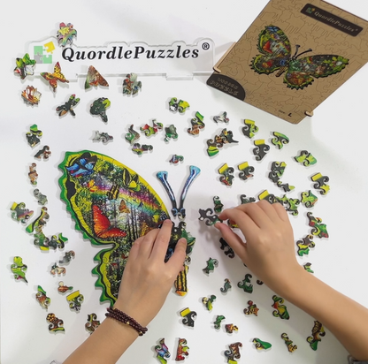 Drevené puzzle butterfly meadow