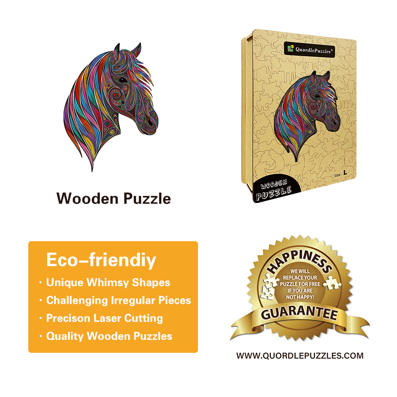 Farebné puzzle s konskou hlavou