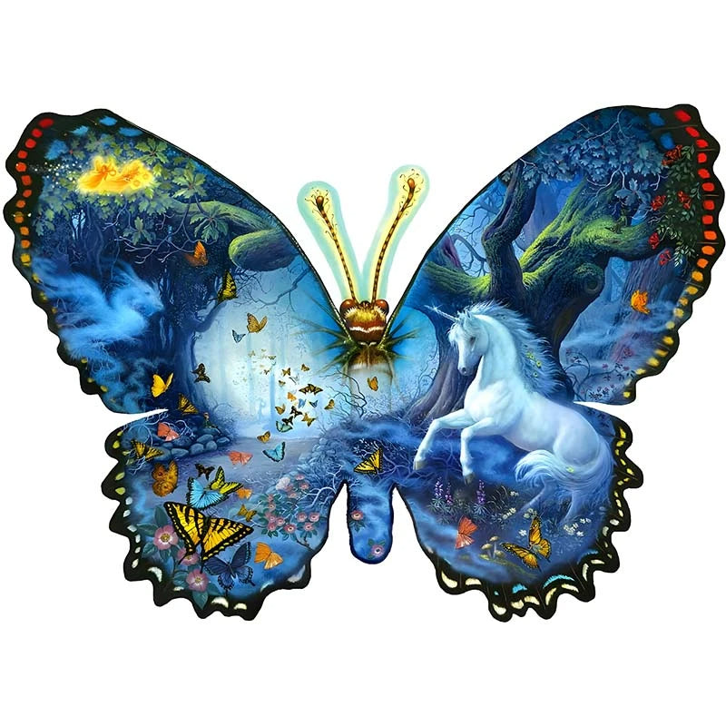 Puzzle motýle a jednorožce