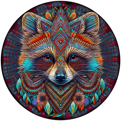 Drevená skladačka mandala mýval