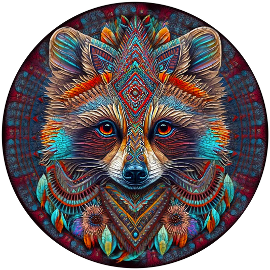 Drevená skladačka mandala mýval