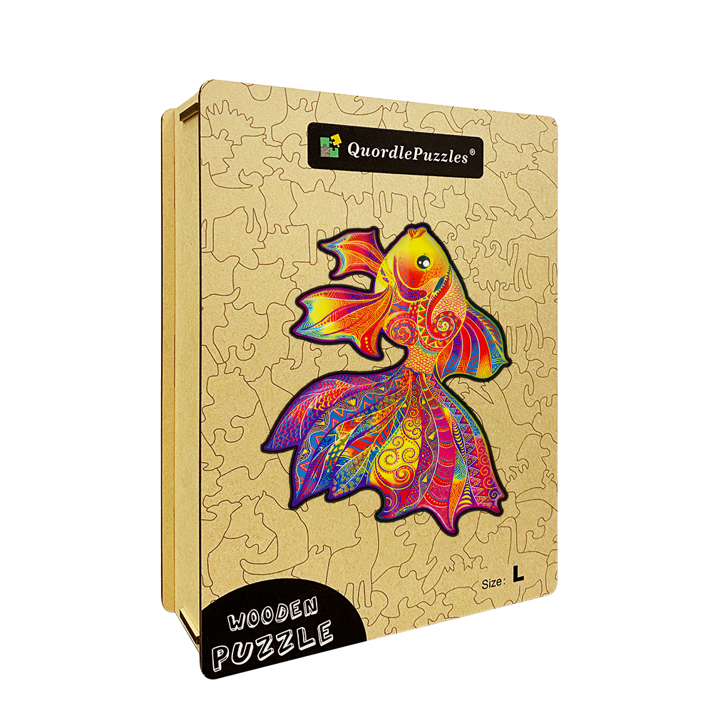 Farebné puzzle zlatá rybka