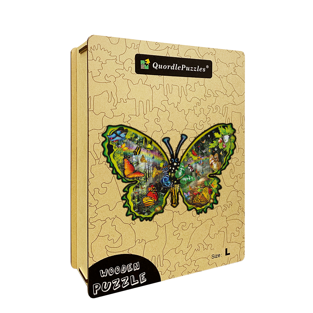 Drevené puzzle butterfly meadow