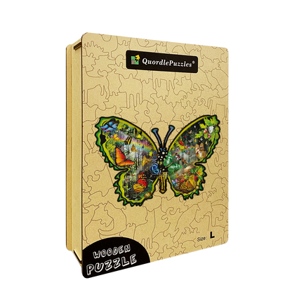 Drevené puzzle butterfly meadow