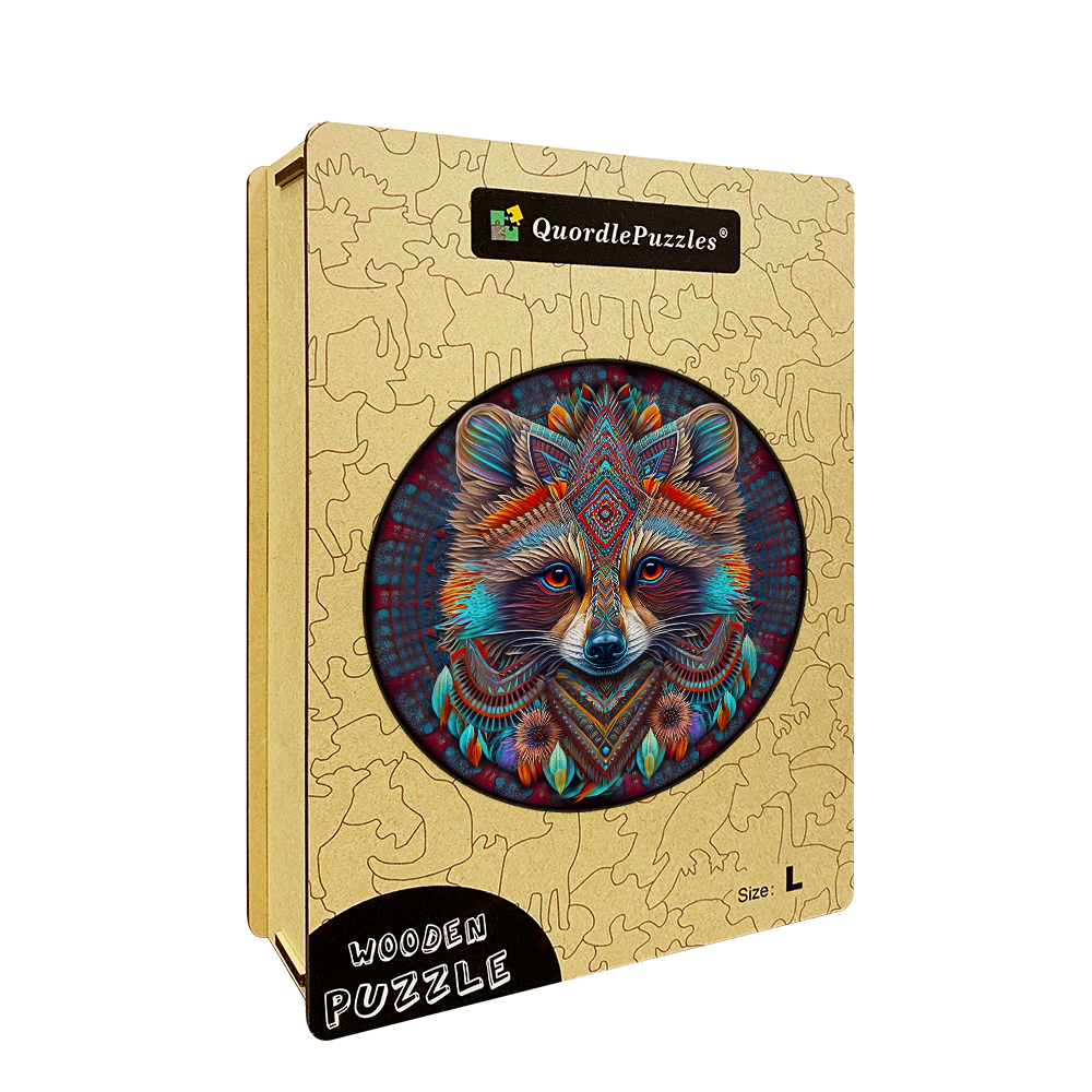 Drevená skladačka mandala mýval
