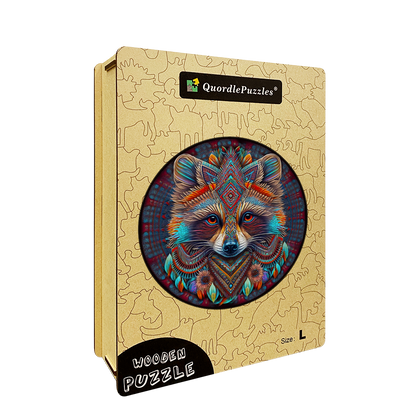 Drevená skladačka mandala mýval