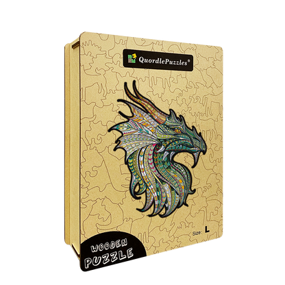 Puzzle zelená dračia hlava